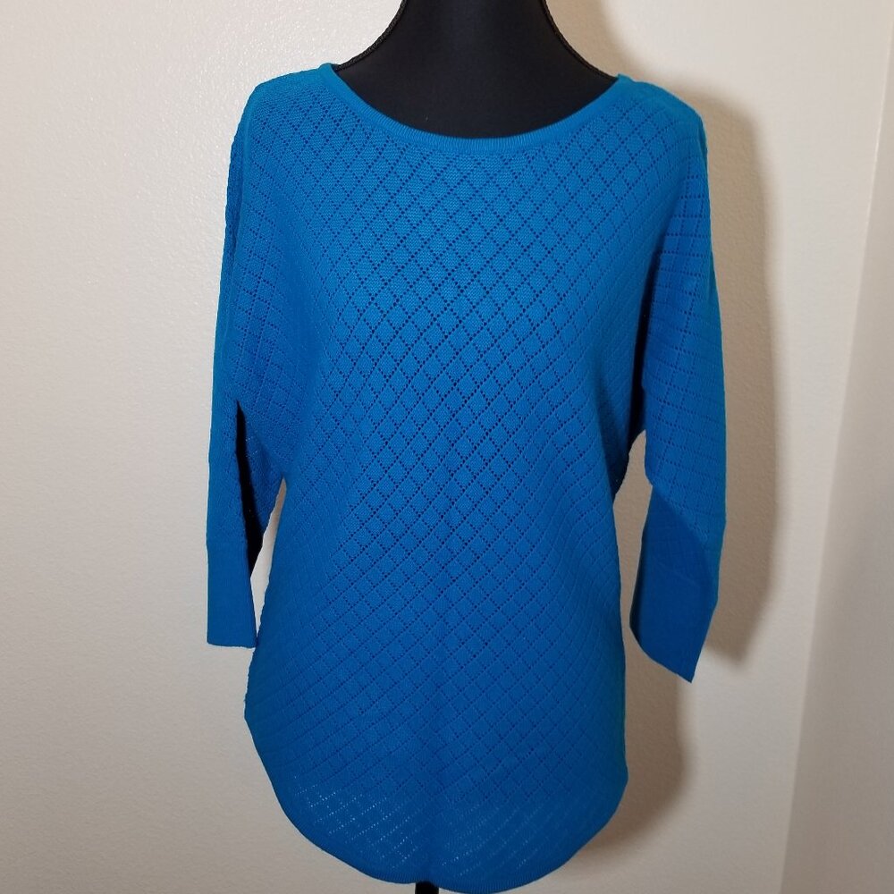 New York & Company Womens XS 3/4 Sleeve Sweater Office Retro Preppy Party City